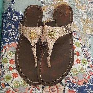 Tory Burch Thong Sandals Snakeskin size 9